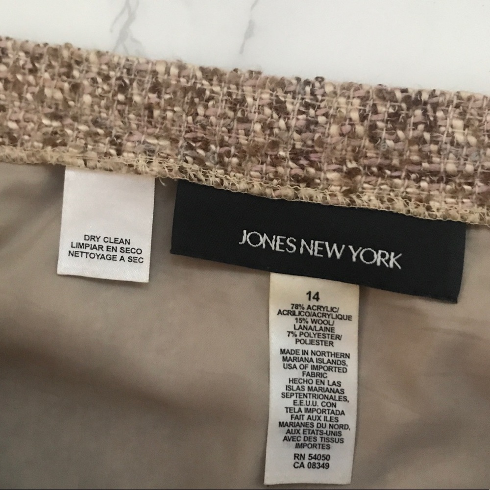 Jones New York tan wool textured skirt 14 - Picture 5 of 8